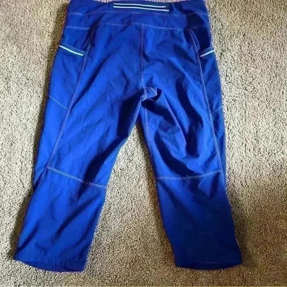 Athleta Capri Leggings Blue Size Small W/ Stash Pocket Workout Bottoms Yoga - Picture 6 of 8